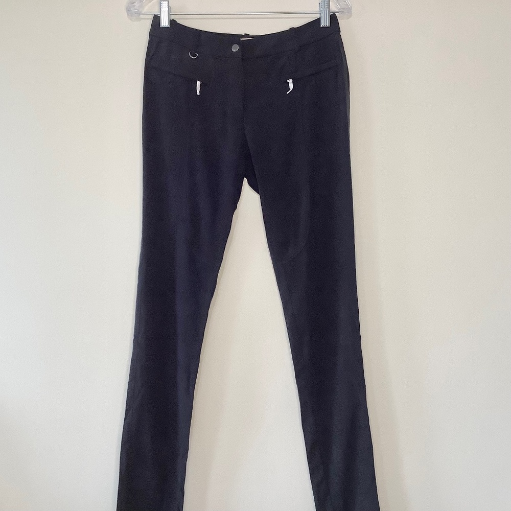 Go Silk Washable Silk Slim Tapered Pants Matte Black